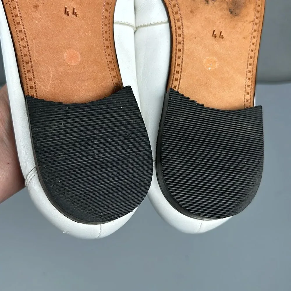 Jon Franco Pirelli Italy Tasseled Loafers White Leather Women’s 44 US 11,5